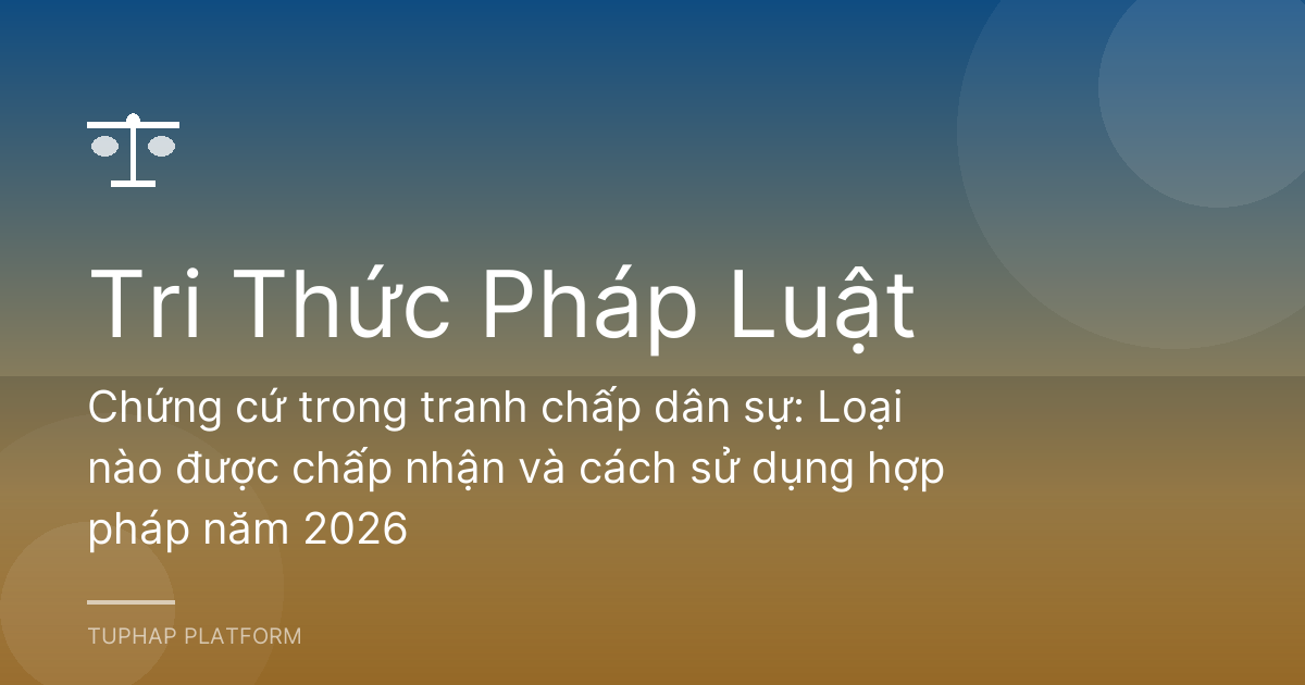 Chứng cứ trong tranh chấp dân sự: Loại nào được chấp nhận và cách sử dụng hợp pháp năm 2026