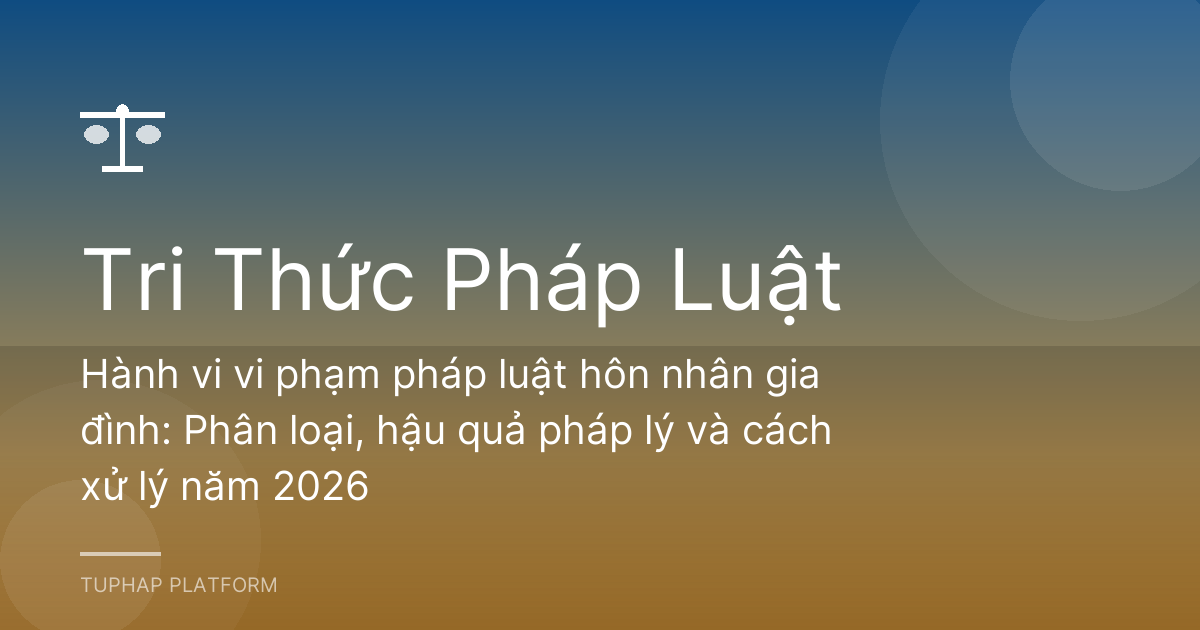 Hành vi vi phạm pháp luật hôn nhân gia đình: Phân loại, hậu quả pháp lý và cách xử lý năm 2026