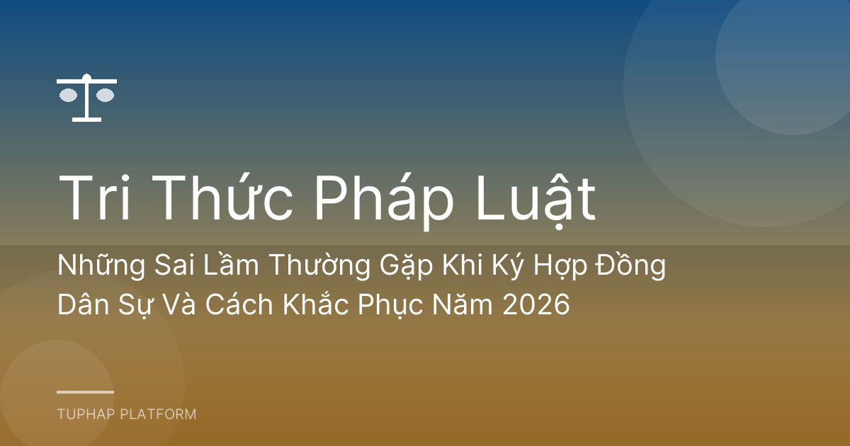 Những Sai Lầm Thường Gặp Khi Ký Hợp Đồng Dân Sự Và Cách Khắc Phục Năm 2026
