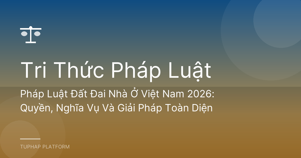Pháp Luật Đất Đai Nhà Ở Việt Nam 2026: Quyền, Nghĩa Vụ Và Giải Pháp Toàn Diện