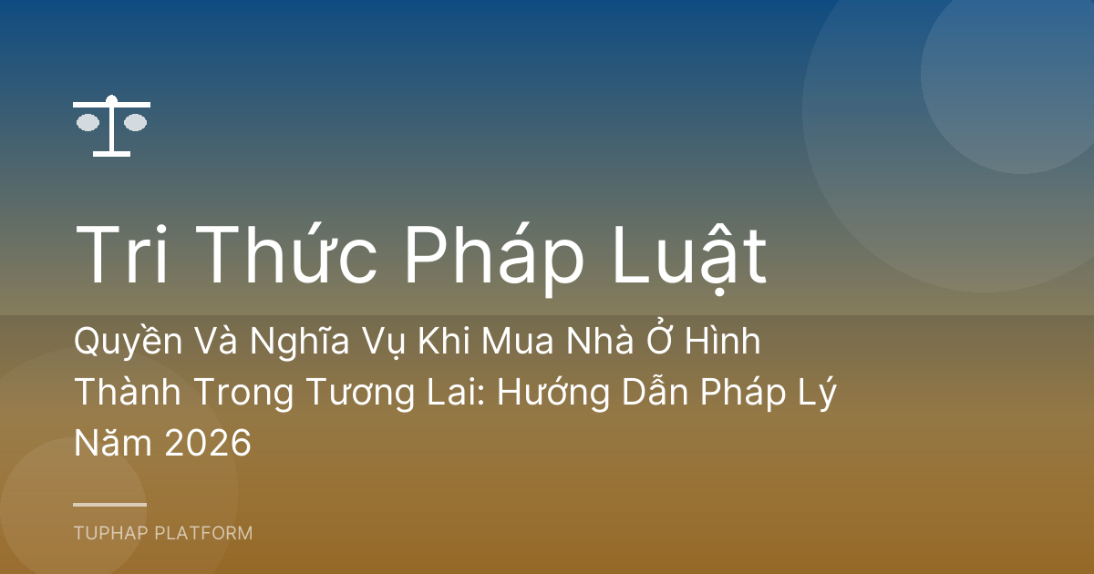 Quyền Và Nghĩa Vụ Khi Mua Nhà Ở Hình Thành Trong Tương Lai: Hướng Dẫn Pháp Lý Năm 2026