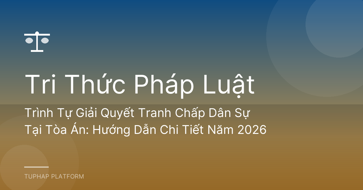 Trình Tự Giải Quyết Tranh Chấp Dân Sự Tại Tòa Án: Hướng Dẫn Chi Tiết Năm 2026