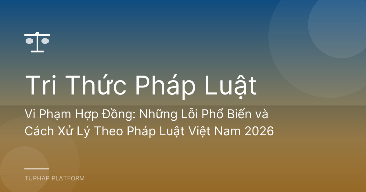 Vi Phạm Hợp Đồng: Những Lỗi Phổ Biến và Cách Xử Lý Theo Pháp Luật Việt Nam 2026